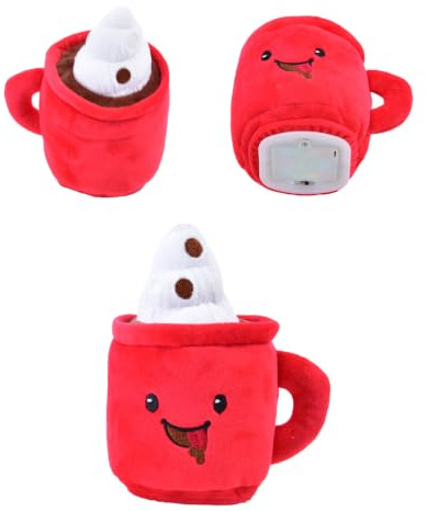 Kögler Laber-Essen Happy Food Chocolat Chaud, env. 18,5 cm | Peluche qui répète avec fonction de lecture, piles incluses, répète tout ce qu'on lui dit, 76969