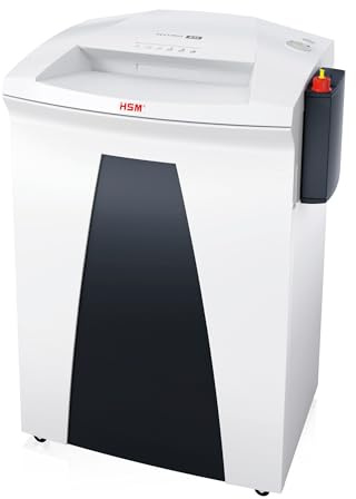 HSM SECURIO B34 Aktenvernichter inkl. Öler I Partikelschnitt 4,5x30 mm | Sicherheitsstufe P-4 I Office Schredder für Papier, Kreditkarten, CD/DVD, Heft- und Büroklammern I 100l Behälter I 22 Blatt