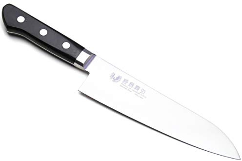 Yoshihiro INOX AUS10 Stain-Resistant Steel Ice Hardened Santoku Multipurpose Chef Knife (7'' (180mm))