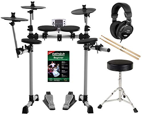 XDrum DD-400 Set Completo E-Drum con Cuffie, Sgabello, Scuola e Bacchette