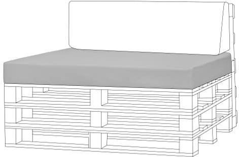 Gardenista Garden Pallet Furniture Cushions | For Standard Euro Pallet Seat Cushions | Outdoor Water Resistant Wood Sofa Pillow | Durable & Comfy Pallet Seat Pads (Seat Cushion, Grey)