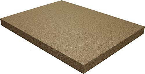 Plaque en vermiculite | Ignifuge | Plaque de foyer servant de rechange pour les plaques en chamotte | Revêtement intérieur pour cheminée