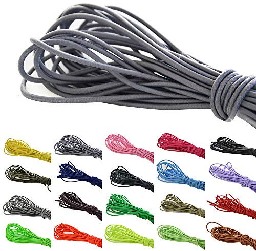 Roban Fashion 10 m elastische Gummikordel 3mm Gummischnur Elastische Kordel Hutgummi Auswahll aus 32 Farben,Blaugrau