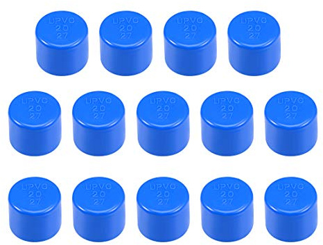 sourcing map 20mm Schedule 20 PVC Pipe Cap Fitting, Slip End Caps DWV(Drain Waste Vent) Irrigation Swimming Pool Sound Deadening, Blue 14Pcs