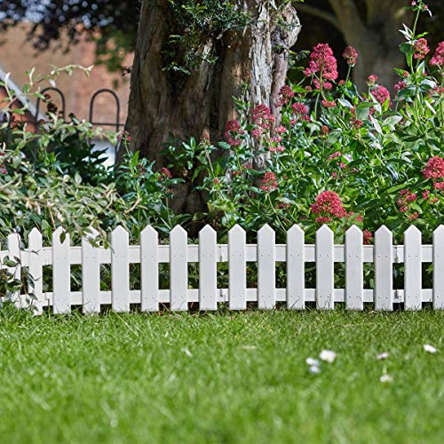 Smart Garden 4 x weiße Lattenzaun, Wegbegrenzung, Rasenpflanzen, Beeteinfassung