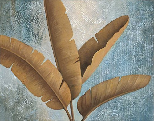 Feeling at home LIENZO-con-AMERICANO-BOX-Palm-Fronds-I-Gris-Jordano-Costa-Fine-Art-impresión-sobre madera-marco-Horizontal-22x27_in