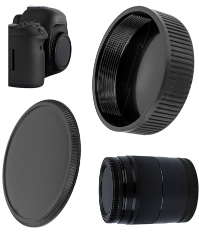 Set accessori per fotocamere con 1 copertura protettiva per fotocamera e 1 copriobiettivo posteriore, compatibile con LEICA M42, per obiettivo da 42 mm, ricambio cappucci protettivi, Camera, Cover