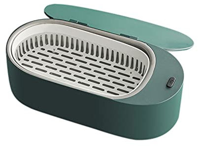 Ultrasonic Cleaner 400ml Professional Small Home for Polishing Jewelry, Rings, Watches, Eyeglasses, Dentures, Coins, Metal Parts and More (Green)