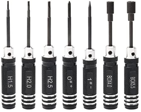 Rowiz 9 in 1 RC Car Tool Kit,Hex Screwdriver Set (1.5/2.0/2.5mm Hex Screwdriver,4.0/5.5mm Hex Socket,Phillips,Flat),Cross Wrench,17mm Wheel Hex Wrench
