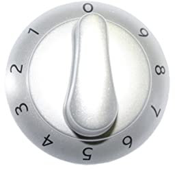 easyPART Kompatibel/Ersatz für Electrolux 319349679/5 Knebel Drehknopf Schalter Wahlschalter Backofenschalter für Kochstelle Energieregler Einkreis 0 1 2 3 4 5 6 7 8 9 Silber Juno 319349679 Backofen