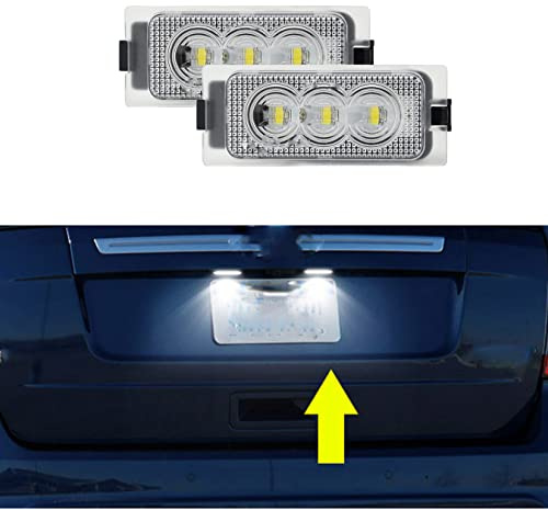 2 x LED-registreringsskyltbelysning för Ford Edge Escape Mercury bil registreringsskyltbelysning bak vit
