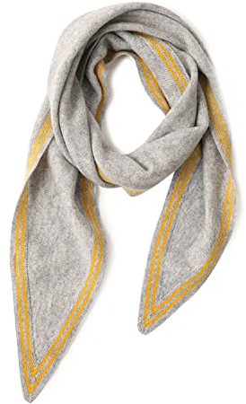 YUONNY 100% Kaschmir Diamant Schal Klein Halstuch, Super Weiche Warme Strickschal für Damen Mädchen, Frühling Herbst Vielseitiges Dreieckstuch, Kurze Gestrickt Kaschmir Kragenschals, Gray