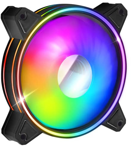 EMPIRE GAMING - Ventilateur de Boîtier PC Gamer Mirror 1x120MM - Flux d’air élevé - RGB Adressable LED PWM 3 Pins 5 Volts Dual Loop - Refroidissement Silencieux - Noir