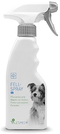 Valetumed Fellspray EC, 250 ml, Insektenschutzmittel zur Abwehr von Flöhen, Zecken und Anderen Ektoparasiten, schützt bis zu 24 Stunden vor dem Befall