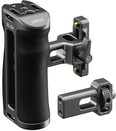SIRUI Seitenhandgriff, Side Handle für Kamerakäfig, Zwei Befestigungsmöglichkeiten, NATO-Schiene, Fixierschraube, 3/8-16 Schraube, 1/4-20 Schrauben, rechts/Links verwendbar (SC-SH)