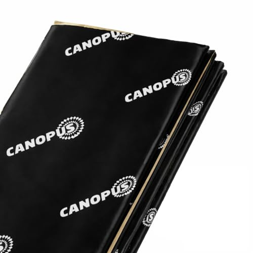 CANOPUS Professionnel Auto Adhésif Isolation Phonique Voiture, Tapis Insonorisant en Butyle, 50 mil, 5 sqft, Lot de 5 Feuilles, Tapis Insonorisant pour Voiture, Coffre, Porte, Sol et Plafond, Noir