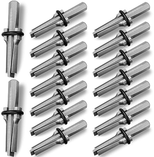 Gisafai 16 Pcs Rock Splitting Wedges, 5/8'' Wedge and Feather Shims, Heavy Duty Chisel and Feather Stone Splitting Tools Rock Hounding Equipment for Marble Rocks Concrete Granite