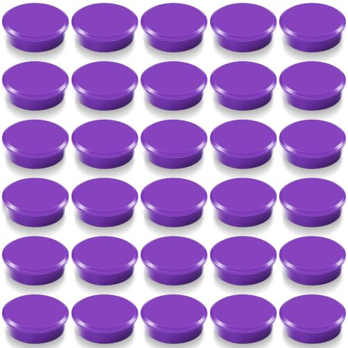 ZDZBLX Fridge Magnets, 30pcs Strong Refrigerator Magnets, Heavy Duty Small Magnets for Whiteboard, Office, Classroom, Lockers, Maps, DIY Crafts - Cute Mini Round Magnet for Fridge, Kitchen (Purple)