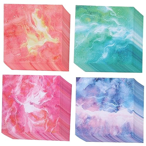 NUOBESTY 400 Blatt quadratisches Origami beidseitig faltbares Papier buntes Origami-Papier Aquarell Bastel selber machen Quadratisches zum Selbermachen Sanft Sammelalbum