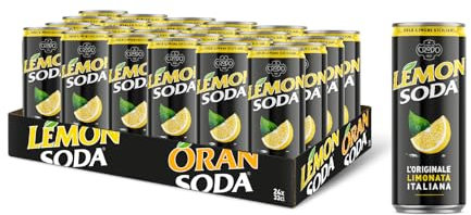 Lemonsoda | Bevanda Gassata al Limone, 24 Lattine da 33 cl, L'originale Limonata Italiana, Rinfrescante, con Succo di Limoni Siciliani, Senza Coloranti