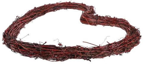 Herzförmiger Türkranz aus Rattan in Rot für Wand und Haustür