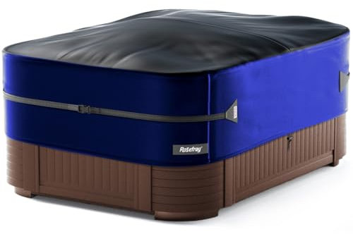 Rosefray Copertura quadrata impermeabile per vasca idromassaggio 420D resistente coperture all'aperto antivento 80 x 80 blu/nero