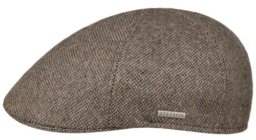 Stetson Texas Schirmmütze Flatcap Fischgrat Made in EU Herren Herbst