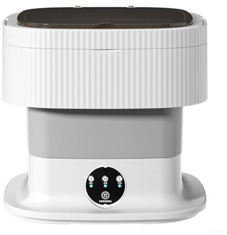 Lavatrice pieghevole domestica, pulizia semiautomatica con funzione timer, mini lavatrice portatile (grigio)