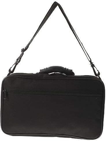 Oboen Tragetasche aus Pu Leder, 1 Satz, Schwarzes Etui | Canvas Beutel und Koffer, Innenschlitz Design, Holz und Metallteile, Plüschfutter