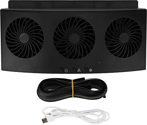 bvwkkynle Solar Powered Car Exhaust Fan USB Car Radiator Fan Electric Viehicle Ventilation Fan Vehicle Air Circulation Fan 2 Levels and Low Noise 3 Fans Air Purifier ABS Material(Black)