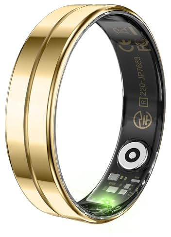 Yeforu Anello fitness ultra sottile con cardiofrequenzimetro, monitoraggio del sonno, contapassi, controllo della fotocamera, contapassi, per telefoni Android e iOS