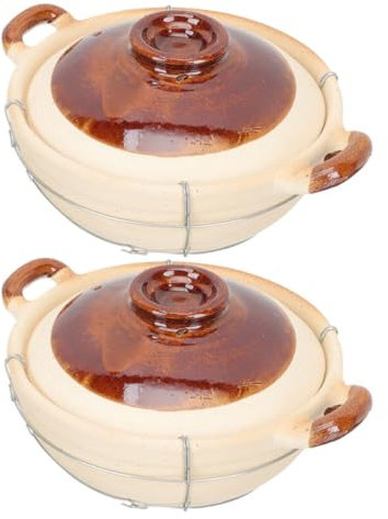Gatuida 2piezas Cazuela De Barro Con Tapa Olla De Barro Para Cocinar Utensilios De Cocina Para Hornear Guisos El Hogar