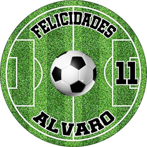 MDA Foto Comestible, OBLEA o Papel de AZÚCAR, FÚTBOL, ELIJA SU EQUIPO HAGA clic en Personalizar ahora, Foto personalizada con nombre, Edad y Texto, para Tartas y Magdalenas de Cumpleaños. Disco 4