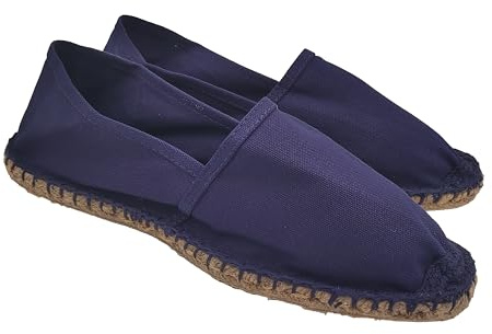 Espadrillas Uomo e Donna in Tela, Scarpe Estive Slip On, Classiche Espadrilles Basse Fondo in Gomma (Blu Scuro, Sistema Taglie Calzature EU, Adulto, Uomo, Numero, Media, 42)