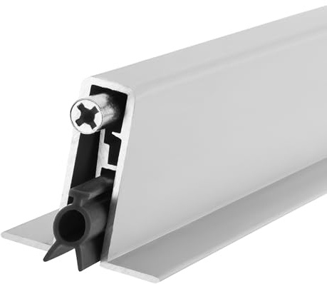 SOTOOLS Türbodendichtung SilenciaSlot silber eloxiert, 15 mm | Automatische Absenkdichtung, Einfräsen/kürzbar, bündiger Einbau in Innentüren, kaum sichtbar, gegen Zugluft, DIN links/rechts