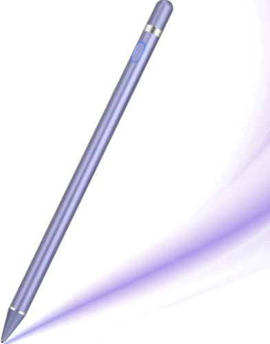 Active Stylus Pen für alle Touchscreens, 1,5 mm Feinspitze Tablet Stift kompatibel mit i-Pad/iPhone/Nintendo Switch/Samsung/Handy/Android-Smartphones und Tablets (Lila)