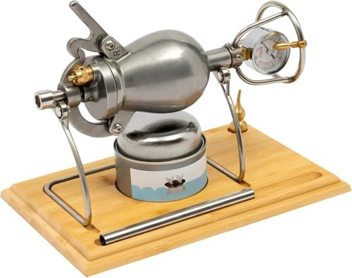 Palomitero Antigua de Acero Inoxidable con ManóMetro Y VáLvula de Alivio de PresióN, MáQuina de Palomitas de MaíZ A PresióN China para Reuniones Familiares y Acampadas(268ml)