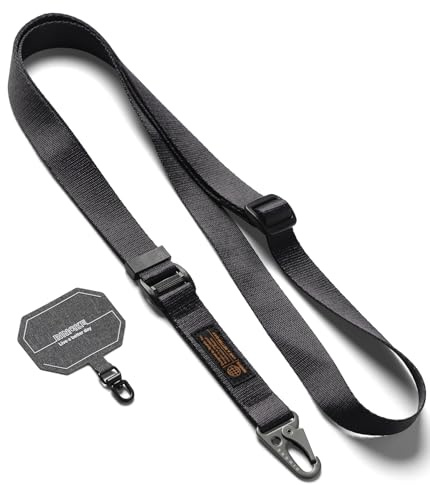 Ringke Tactical Webbing Lanyard Strap with Patch Cordon Bandoulière Sangle de Cou Téléphone Portable Multi-Usage Durable