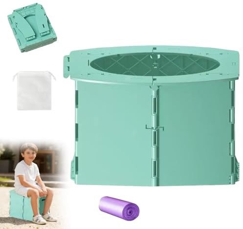 Faltbares Töpfchen für Kinder, Klapptoilette Töpfchen für Unterwegs, Reisetoilette Kinder Faltbar, Reise Töpfchen Faltbar mit Aufbewahrungstasche, für Kinder 12-36 Monate