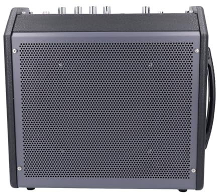 Generic Amplificateur de Tambour électronique, Ampli de Tambour électrique Réponse Complète BT 110‑240V Portable avec 2 Haut-parleurs pour Les Guitares électriques Basse (Prise UE)