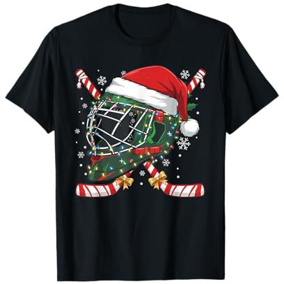 Casque de Hockey sur Glace de Noël pour Hommes, garçons, Enfants, Adolescents T-Shirt