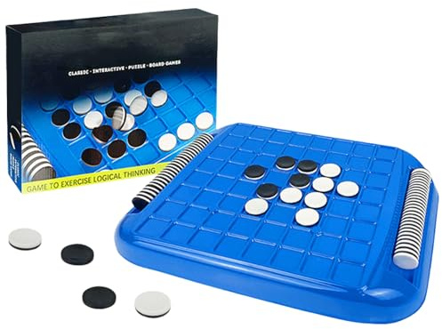 Reversi Brettspiel – ABS Othello Strategieset | 26,5 Cm Große Interaktive Schachfiguren | Verbessert Das Logische Denken Und Die Argumentationsfähigkeiten Für Eltern, Kinder, Teenager Und Familienspaß