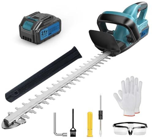 Taille-haie sans Fil 21V Brushless avec Batterie 3.0Ah & Chargeur – Puissance 500W, 3000 TR/Min, Lame 530mm & Écartement 20mm | Taille-haie Professionnel pour Branches Épaisses