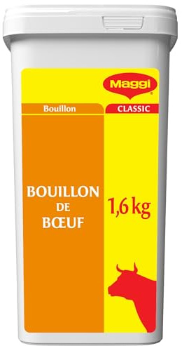 MAGGI PROFESSIONAL - Bouillon au Bœuf Déshydraté - Boîte de 1.6kg | Aide culinaire pour viandes et légumes - Dosage précis pour 80L - Bouillon d'os riche en arômes pour vos sauces et potages