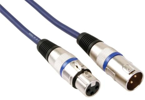 HQ-Power DMX Kabel 1m, XLR männlich-weiblich, vergoldete Stecker, reines OFC Kupfer, 100–110 Ohm, DMX512 kompatibel, ideal für LED Beleuchtung, DJ, Bühne, Theater, Dimmer und Controller