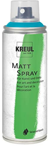KREUL 76322 - Farbspray türkis, 200 ml, klassisch matte Sprühfarbe auf Wasserbasis hochpigmentiert und wasserfest styropofest für Innen und Außen