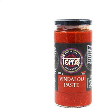 Ferns Vindaloo Pâte à curry | Parfaite pour griller, mariner et mélanger | Pâte de feu | Végétalienne, végétarienne et halal | Sans gluten (GF) | Sans colorants et arômes artificiels | Pot de 380 g