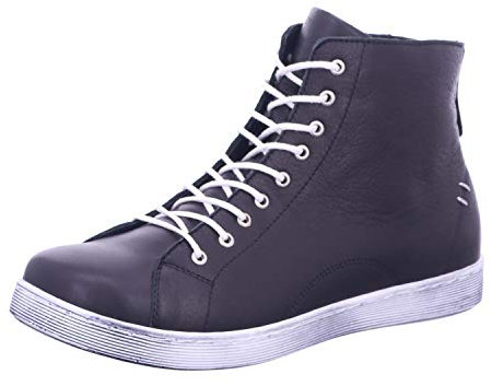 Andrea Conti Damen High Top Sneaker, schwarz/weiß, 39 EU
