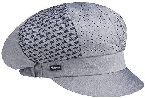 Lipodo Avella Ballonmütze Damen Handmade in Italy Patchwork-Design Bakerboy Newsboy Mütze Frühjahr Sommer Denim One Size