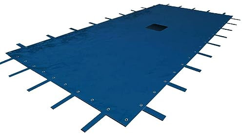 TERRE JARDIN - Bache Piscine Hivernage 8,5 x 4,5 m - Bache Protection pour Piscine Rectangulaire de 8 x 4 m - Bâche Résistante 140 g/m², Polyéthylène - Œillets Aluminium Plus Pattes d'attache